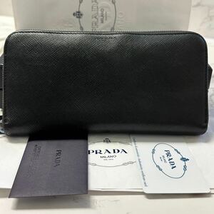 プラダ　PRADA 財布　長財布　サフィアーノ　ラウンドファスナー　メンズ　