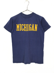 レディース 古着 80s USA製 Collegiate Pacific 「MICHIGAN」 フォント プリント Tシャツ S 古着