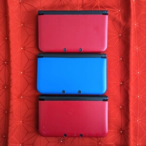 【動作確認済♪3台セット☆】ジャンク Nintendo 3DS LL 本体 ニンテンドー まとめ 任天堂 ブルー レッド 赤 青 ニンテンドー3DS ゲーム機器