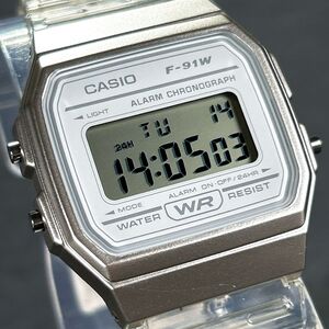 新品 CASIO カシオ Collection POP STANDARD スタンダード F-91WS-7JH 腕時計 クオーツ アナログ デジタル スケルトン ホワイト スクエア