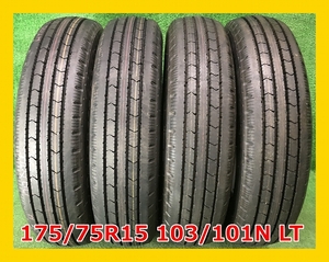 ★2023年製 175/75R15 103/101N LT ブリヂストン V-STEEL RIB R202 中古 夏タイヤ 4本 15インチ★