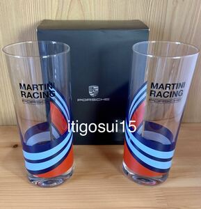 ★【未使用】ポルシェ PORSCHE★マルティニレーシング グラス 2個セット★MARTINI RACING★正規品★マルティーニ