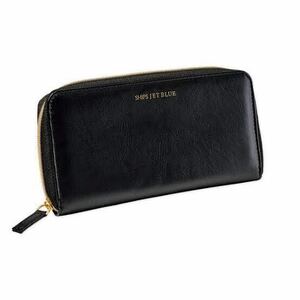 SHIPS JET BLUE シップス ジェットブルー 上質レザー調 本格長財布 ウォレット wallet 財布 メンズ 黒 付録限定 大容量カード入れ