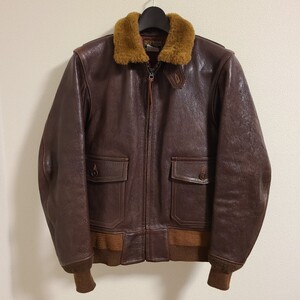 【美品】COLIMBO POMONA AVIATION JACKET 1945 MODEL サイズ36 コリンボ G-1 AN-J-3A フライトジャケット レザージャケット