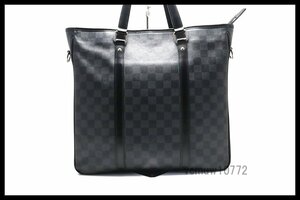 近年モデル希少美中古■LOUIS VUITTON ダミエグラフィット タダオPM レザー トートバッグ ルイヴィトン■0905nv3459346