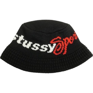 STUSSY ステューシー 24AW KNIT BUCKET HAT STUSSY SPORT BLACK ハット 黒 Size 【L/XL】 【新古品・未使用品】 20807670