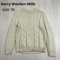 ☆ Kerry Woollen Mills ケーブル編み ニット セーター 36