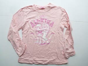 Casual Ribbon　カジュアルリボン　ピンク　袖ギャザー　長袖Tシャツ　130
