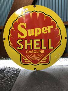 シェル　super SHELL 大型看板　vintage sign