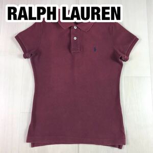 RALPH LAUREN ラルフローレン 半袖 ポロシャツ M ボルドー THE SKINNY POLO 刺繍ロゴ ポニー