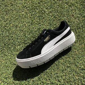 美品22 PUMA SUEDE PLATFORM TRACE プーマ スエードプラットフォーム トレース E486