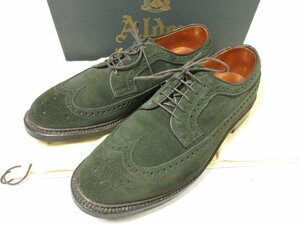 超美品 【ALDEN オールデン】 6504 スエード ウィングチップ メダリオン 外羽根 シューズ 靴 (メンズ) size7D カーキ系 □30MZA6600□