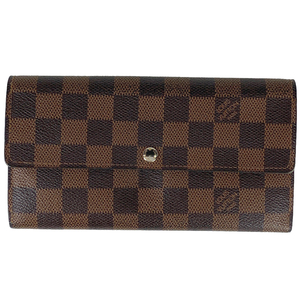 ルイ・ヴィトン Louis Vuitton ポルトフォイユ サラ 札入れ 小銭入れ 長財布 ダミエ ブラウン N61734 レディース 【中古】