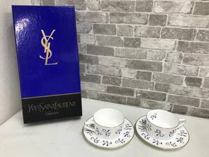 ★未使用★ YSL イヴサンローラン ペアティーセット カップ＆ソーサー Y0-6101