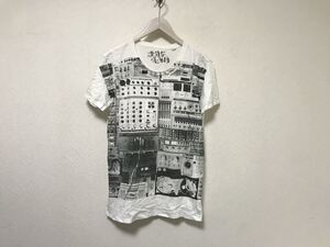 本物ディーゼルDIESELコットンプリント半袖TシャツメンズアメカジサーフミリタリーM白ホワイトインド製