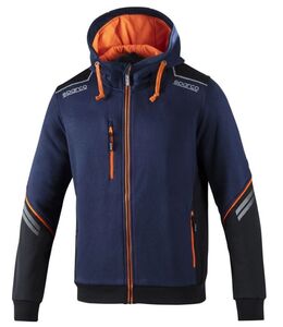 SPARCO（スパルコ） パーカー TECH HOODED FULL ZIP ネイビーxオレンジ Lサイズ