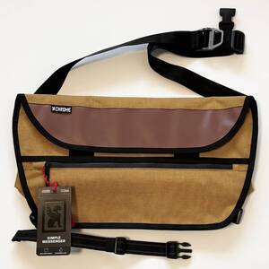 未使用 CHROME SIMPLE MESSENGER WOODTHRUSH クローム シンプル メッセンジャーバッグ 防水 ブラウン 12L 48×24×14cm