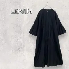 LEPSIM【F】綿　絹　ワンピース　半端袖　七分袖　シャツワンピース　ロング丈