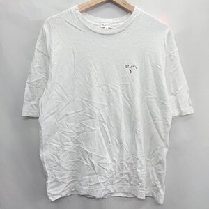 ◇ ⊂ BEAUTY&YOUTH UNITED ARROWS ロゴプリント バックプリント 半袖 Ｔシャツ サイズS ホワイト ブラック レディース E