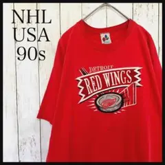 NHLミッドウエストレッドウィングス 半袖Tシャツ 刺繍USA製Z1239