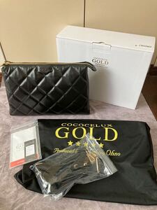 新品 COCOCELUX GOLD ココセリュックス ゴールド キルティング 3WAYバッグ ハンド&ショルダー ダイヤモンドレザー ブラック　牛革　CCL 黒