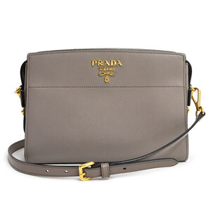 （未使用　展示品）プラダ PRADA 2way ショルダー クラッチバッグ サフィアーノ レザー ソフトカーフ レザー アルジッラ グレージュ 1BH104