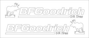 BFグッドリッチ(下部ラインT/A Tires）トナカイ　切り文字ステッカー　2枚（左右各1枚） 横30cm