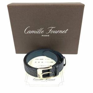 未使用品【カミーユフォルネ】本物 Camille Fournet アリゲーター ブレスレット クロコダイル 全長45cm バングル ワニ革 メンズ 送料520円