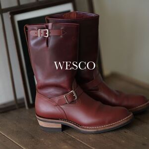 WESCO ウエスコ Custom Boss チェリー レッド ブーツ バーガンディ 9D カスタム ボス エンジニアブーツ ツートーン ソールほぼ新品