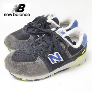 16cm相当　New Balance　IC574UJC　ニューバランス　ローカット　スニーカー　 グレー　ブルー　キッズサイズ　カジュアル　/ U3906