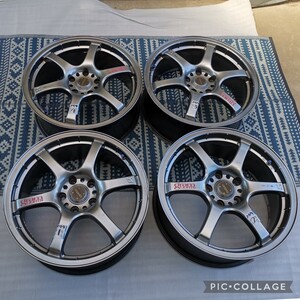 希少!! RAYS レイズ GRAM LIGHT グラムライツ 57maximum 57マキシマム 18インチ 7.5J +43 5穴 5H PCD114.3 ホイール 4本セットシルビア等