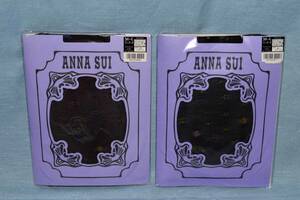 ＡＮＮＡ　ＳＵ　アナスイ・ザ アメリカ　柄パンスト　ブラック＆ブラウン　２点セット　サイズ：Ｍ－Ｌ　（日本製・未使用品）