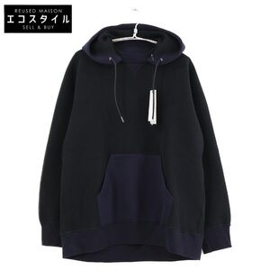 新品/24年製 sacai サカイ 24-03367M Sponge Sweat Hoodie プルオーバー スウェットパーカー/ トップス 2 ネイビー/ブラック メンズ