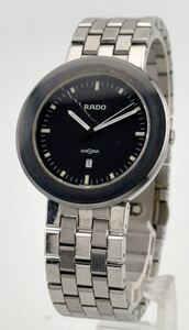 【ラドー　１円～】　「RADO」 　152.0341.3 ダイヤスター　デイト　黒文字盤　腕時計　メンズ　クォーツ　A12096