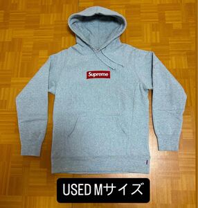 1円スタート 中古 M Supreme Box Logo Hooded Sweatshirt Heather Greyシュプリーム ボックス ロゴ フーディー スウェットシャツ グレー