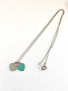 TIFFANY&Co.　ティファニー リターントゥ ダブルハート ブルー ネックレス　シルバー925　2.6ｇ