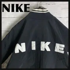 古着 90s ナイキ NIKE ナイロンジャケット 両面刺繍ロゴ ハーフジップ