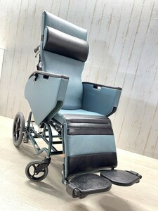 美品 松永製作所 ティルト フルリクライニング 車椅子 FR-31TR エリーゼ 介助型 最大体重75kg スチール 横移動可能 介護 看護 即日発送