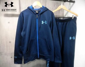 UNDER ARMOUR アンダーアーマー UA ストームAF GP I WILL ジップパーカーL x パンツXL セットアップ/ウォームアップ 上下セット/紺/メンズ