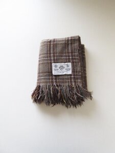 美品 R&D.M.Co- / オールドマンズテーラー WOOL BLANKET BROWN CHECK / ウール ブランケット マフラー ストール