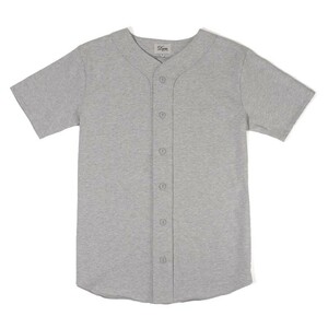 新品 DQM NYC Coleman’s baseball jersey /Gray メンズ ベースボールボタンシャツ 半袖 グレー スケートボード シャツ ストリート