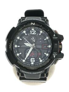 CASIO◆G-SHOCK/GRAVITYMASTER/ソーラー腕時計/アナログ/ラバー/BLK/BLK/GW-A1100