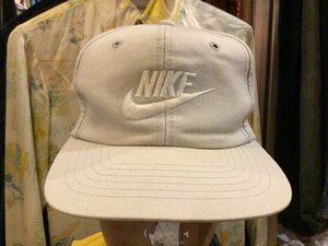 90’S NIKE LOGO 6PANEL CAP SIZE FREE ナイキ ロゴ 6パネル キャップ 帽子 刺繍 ビンテージ ツバ裏 グリーン