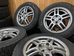 ダンロップ ウィンターマックス WM02 22年製 175/65R14 9～9.5分山 14×5.5J 4穴 PCD100 オフセット +45 4本 札幌近郊引取OK