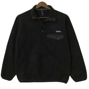 90年代 patagonia パタゴニア スナップT フリースジャケット アウトドア ブラック (メンズ S相当) 中古 古着 A1898