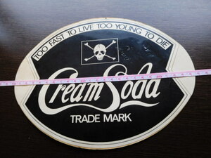 珍品☆彡希少レア・新品在庫品（劣化有）クリームソーダ・ピンクドラゴン・CREAM SODA（22㎝）ステッカー当時物・レトロ・ロックンロール