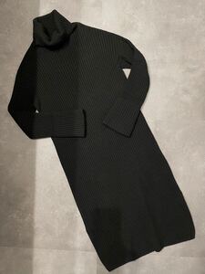 Editionエディションのリブニットワンピース/トゥモローランド/Ｉライン/タートルニット/ハイネック/カシミヤ混/ブラック