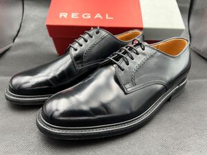 リーガル2504 試着程度　25.5cm ブラック　レザーシューズ　ビジネス　プレーントゥ REGAL 定番　黒 ドレスシューズ 革靴