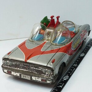 アオシン【仮面ライダー アマオン号 オープンカー フリクション動作確認済】ブリキ自動車 当時物TIN TOY■ASC Aoshin【中古】0851