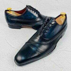 【美品・希少】MAGNANNI マグナーニ オパンカ ステッチ オックスフォード バイカラー 38 24.5cm 黒 ブラック ビジネス ドレス カジュアル